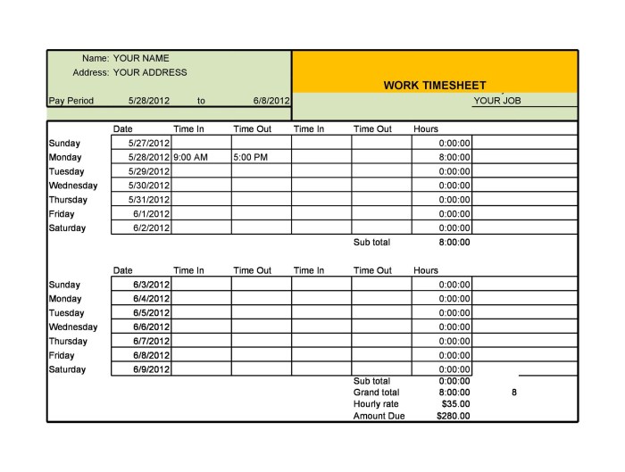 Attorney timesheet template