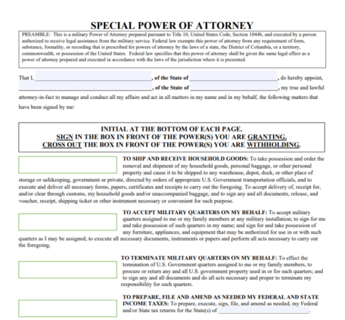 Navy power of attorney