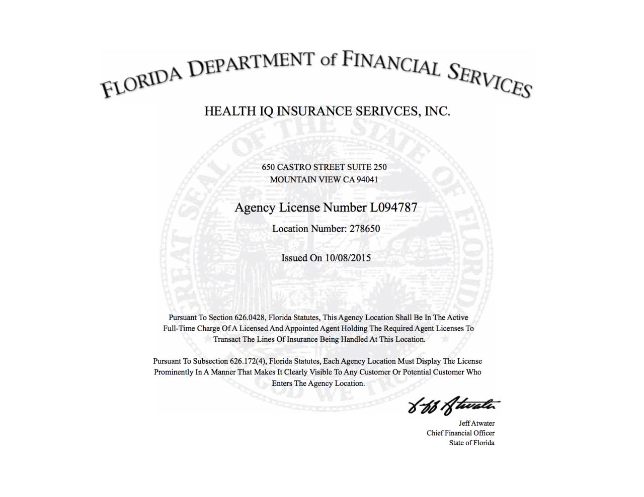 Car insurance license florida